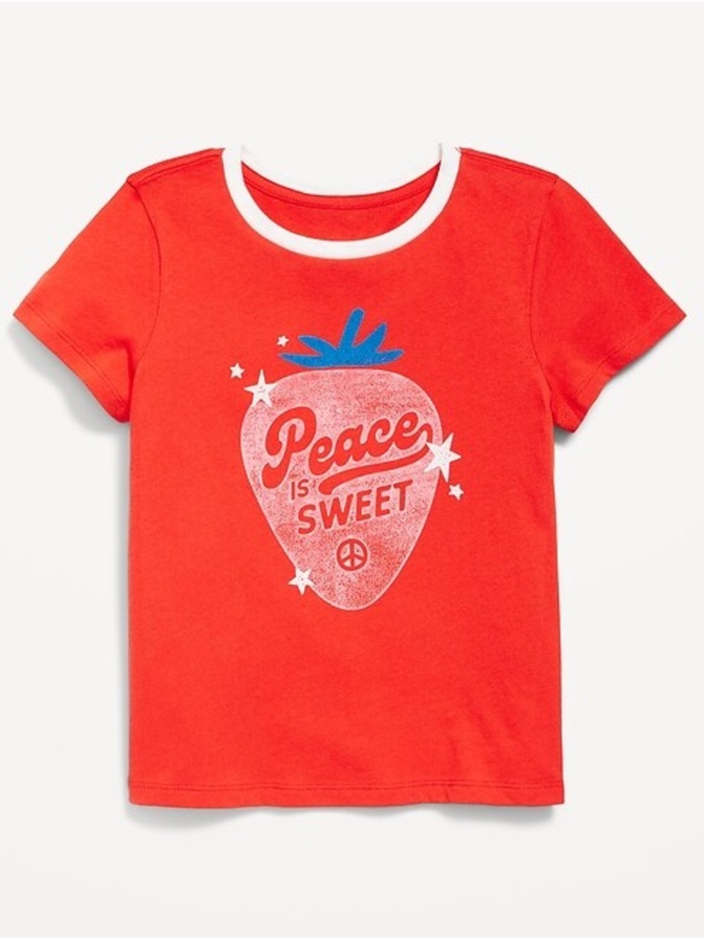 Old Navy Kids 'Peace Is Sweet' Red Graphic Short Sleeve Crewneck Tee, XL